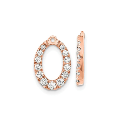 14k Gold Lab Grown Diamond Oval Earring Jackets