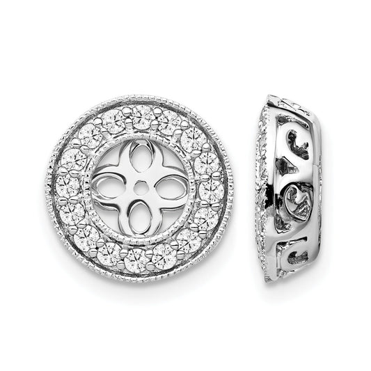 14K White Gold Lab Grown Diamond Studs Earring Jackets