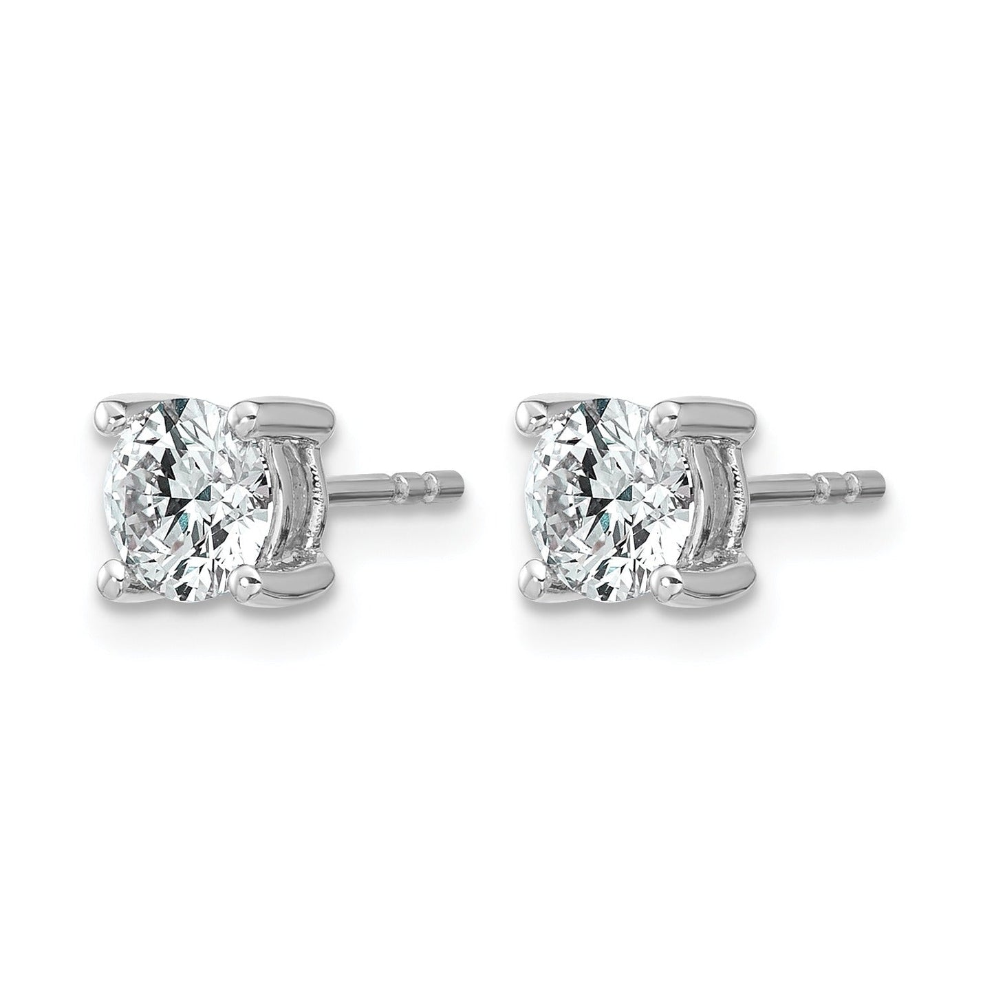 14K White Gold Lab Grown Diamond Round Shaped Stud Earrings