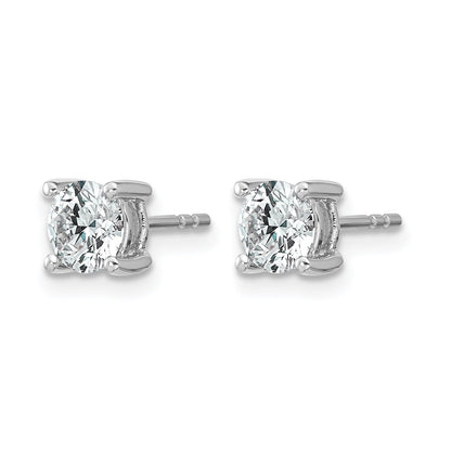 14K White Gold Lab Grown Diamond Round Shaped Stud Earrings