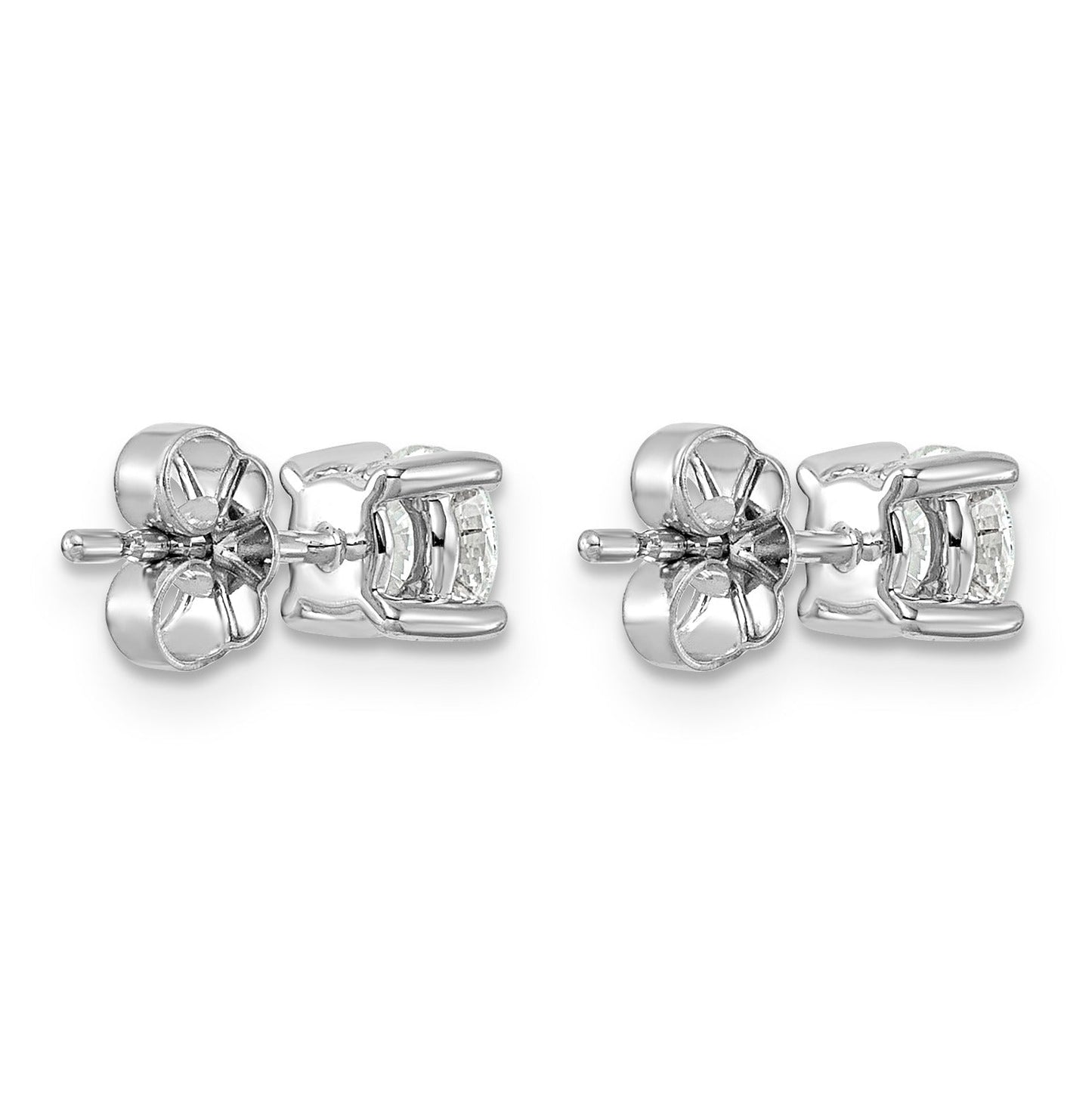 14K White Gold Round Shape Lab Diamond Stud Earrings