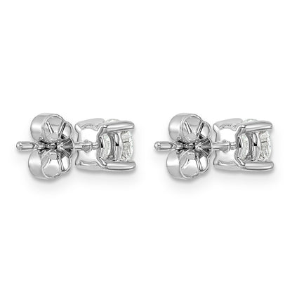 14K White Gold Round Shape Lab Diamond Stud Earrings