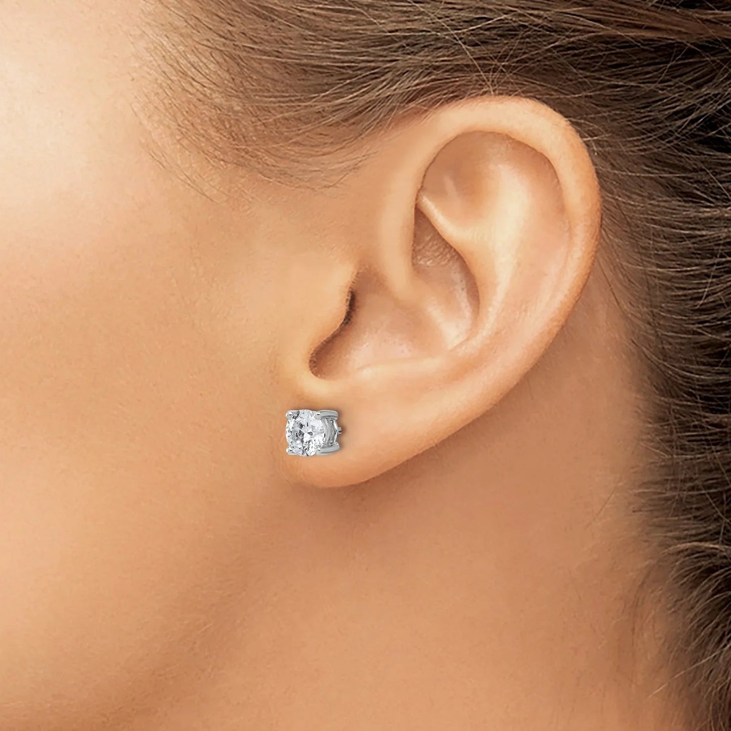14K Gold Lab Grown Round Diamond Stud Earrings