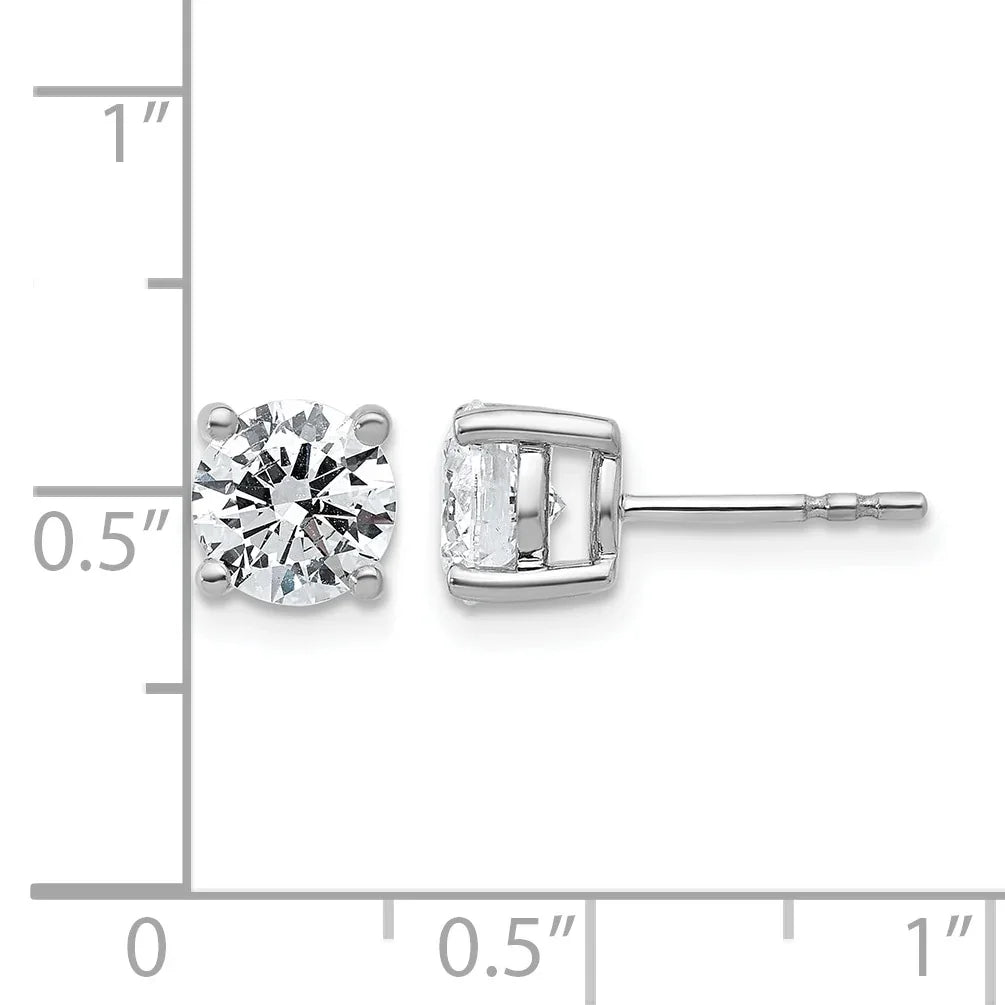 14K Gold Lab Grown Round Diamond Stud Earrings