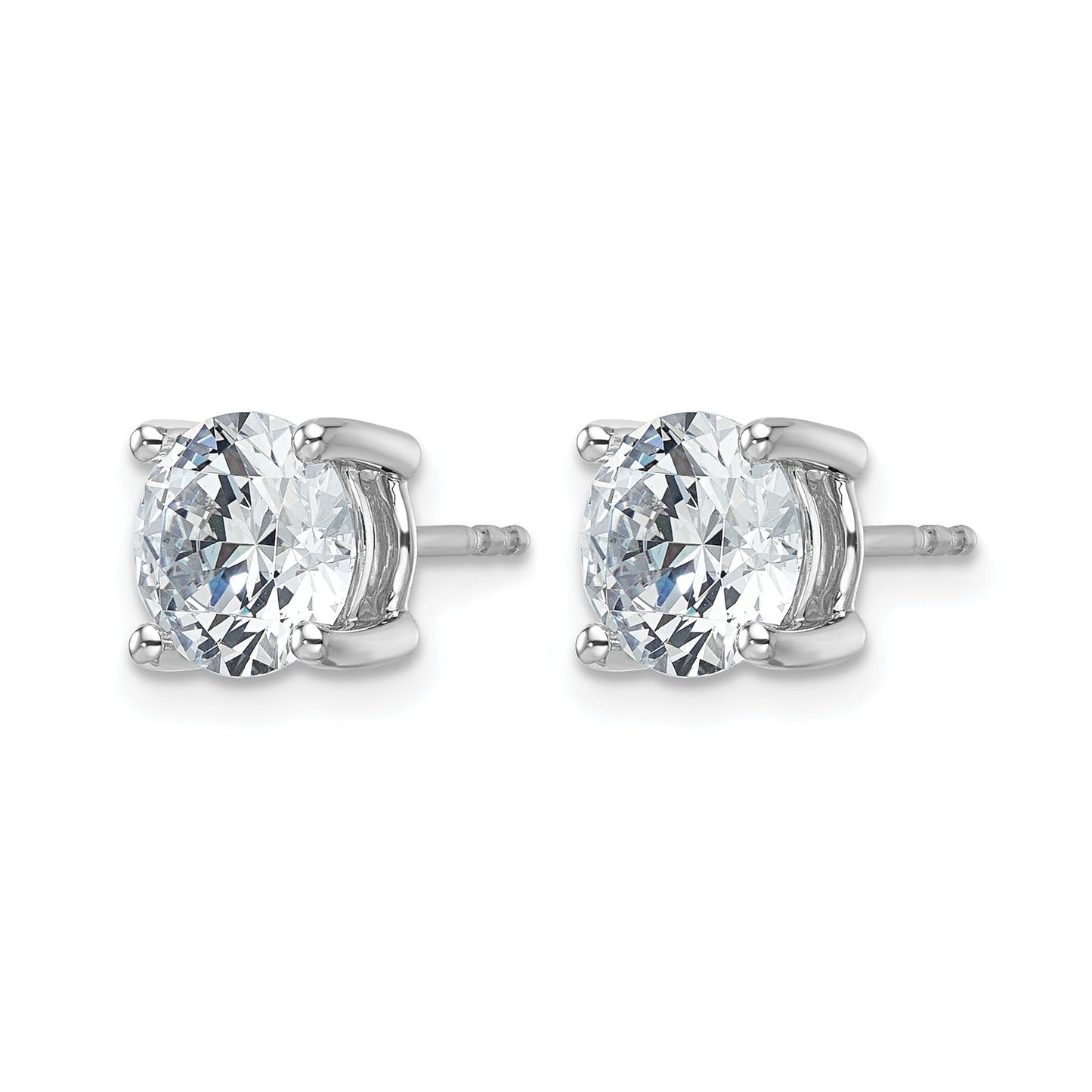 14K White Gold Lab Diamond Round Shaped Stud Earrings