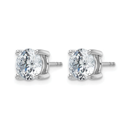 14K White Gold Lab Diamond Round Shaped Stud Earrings