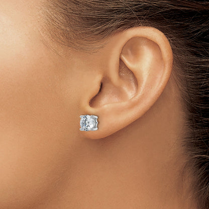 14K White Gold Lab Diamond Round Shaped Stud Earrings