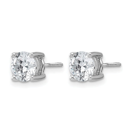14K White Gold Round Shaped Lab Grown Diamond Stud Earrings