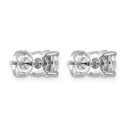 14K White Gold Round Shaped Lab Grown Diamond Stud Earrings