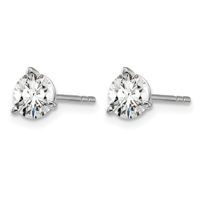 14K White Gold Lab Diamond Round Shaped Stud Earrings