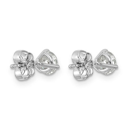 14K White Gold Round Shaped Lab Grown Diamond Stud Earrings