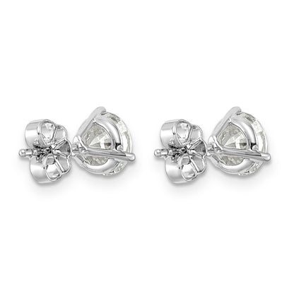 Lab Grown Round Shaped Diamond 14K White Gold Stud Earrings