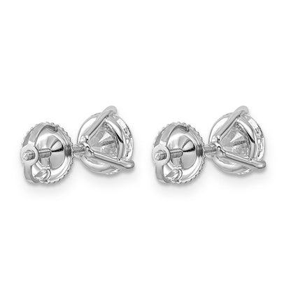 14K White Gold Lab Diamond Round Shaped Stud Earrings