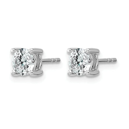 14K Gold Lab Grown Diamond 4 Prong Post and Push Back Stud Earrings