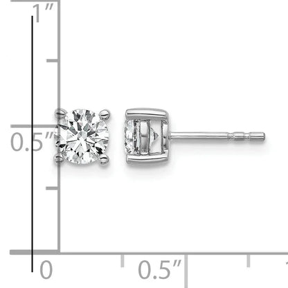 14K Gold Lab Grown Diamond 4 Prong Post and Push Back Stud Earrings