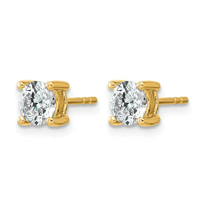 14K Gold Lab Grown Diamond 4 Prong Post and Push Back Stud Earrings