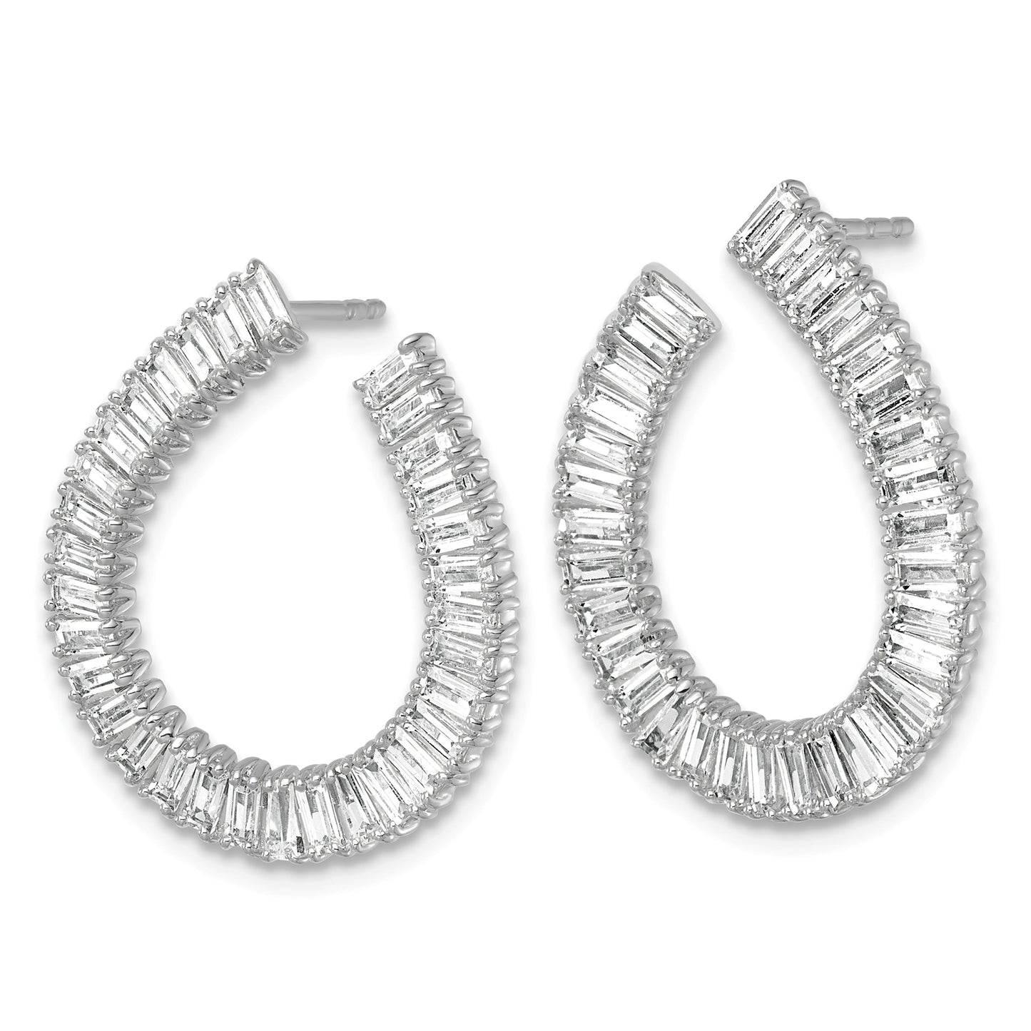 14K White Gold 4 carat Lab Grown Diamond Dangle Earrings