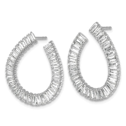 14K White Gold 4 carat Lab Grown Diamond Dangle Earrings
