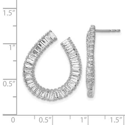 14K White Gold 4 carat Lab Grown Diamond Dangle Earrings