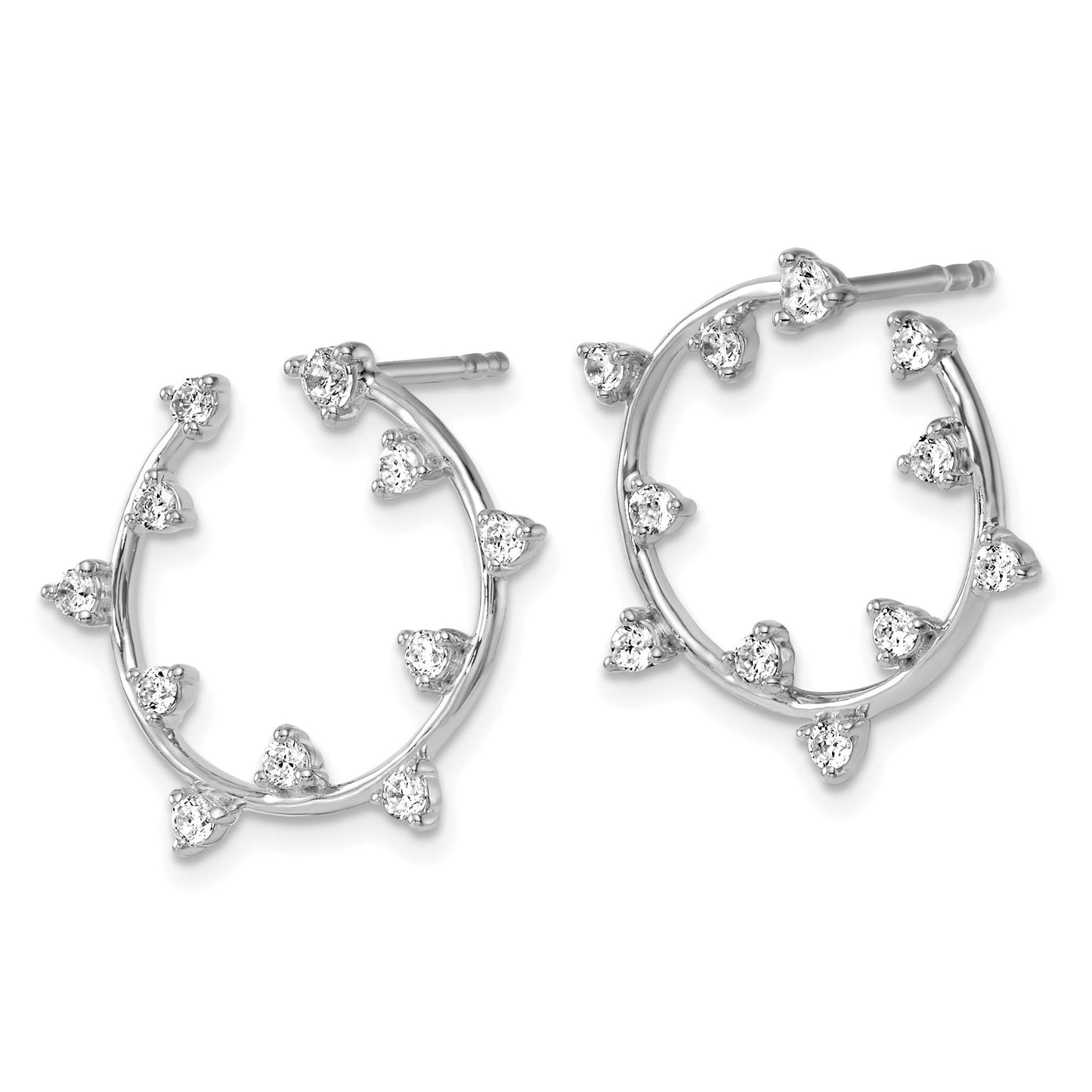 14K Gold 1/2 carat Lab Grown Diamond Circular Post Stud Earrings