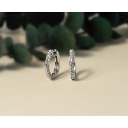 Lab Diamond Twisted Hinged Hoop Earrings