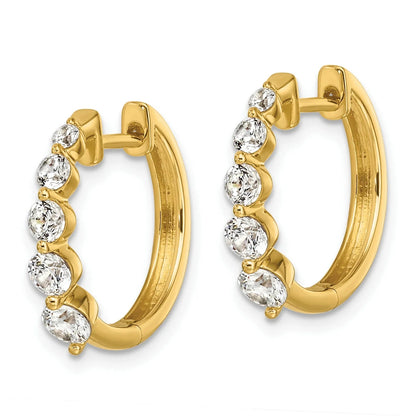 14k Gold Lab Grown Diamond Hinged Hoop Complete Earrings