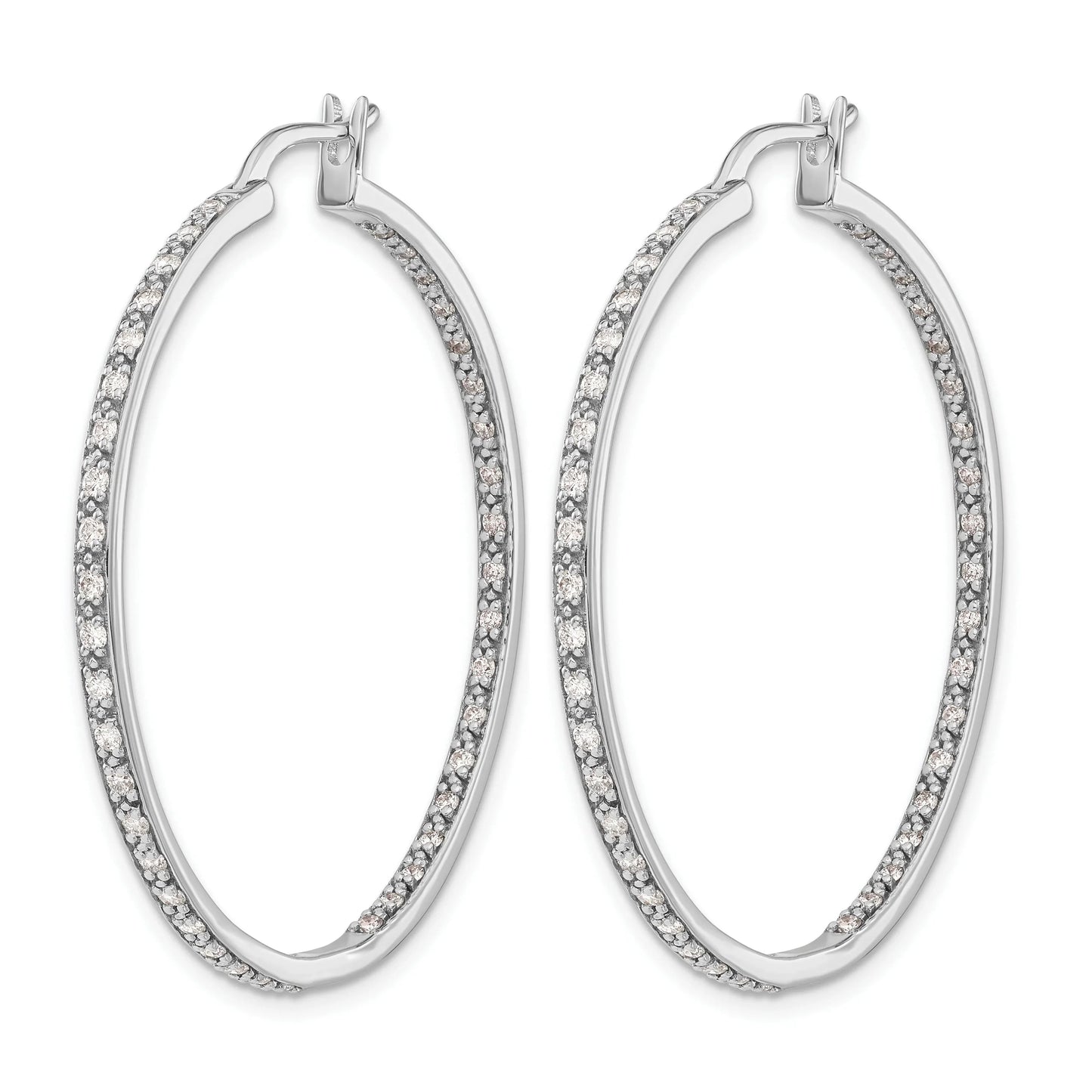14K Gold Lab Grown Diamond In and Out Hoop Earrings 0.5 Ct