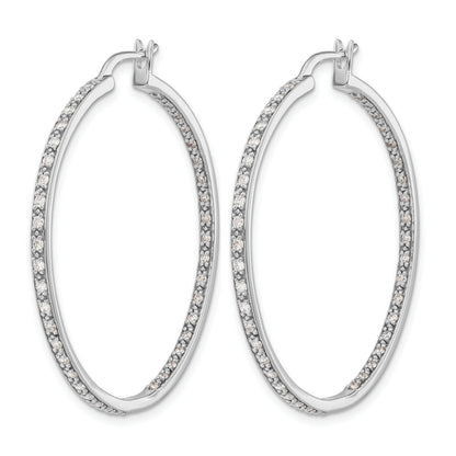 14K Gold Lab Grown Diamond In and Out Hoop Earrings 0.5 Ct