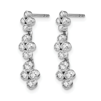 14K Lab Grown Diamond Floral Bloom Post Dangle Earrings