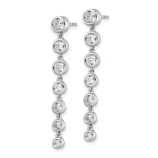 14K Gold Lab Grown Diamond Dangle Post Earrings