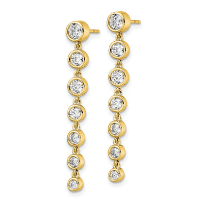 14K Gold Lab Grown Diamond Dangle Post Earrings