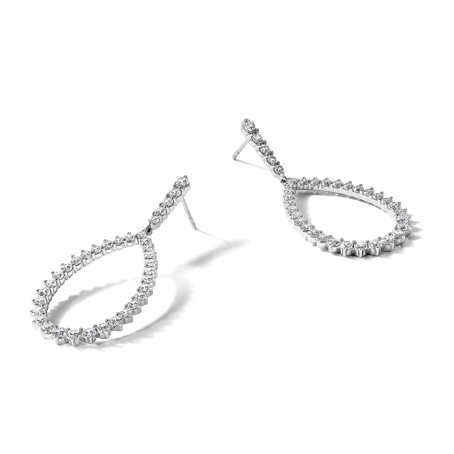 14K Gold 3 ct Lab Grown Diamond Dangle Earrings