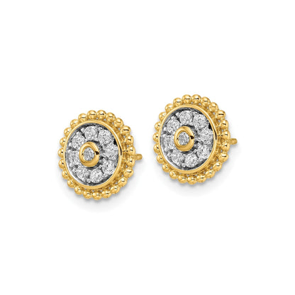 14K Yellow Gold Lab Grown Diamond Circle Post Stud Earrings 0.33 Ct