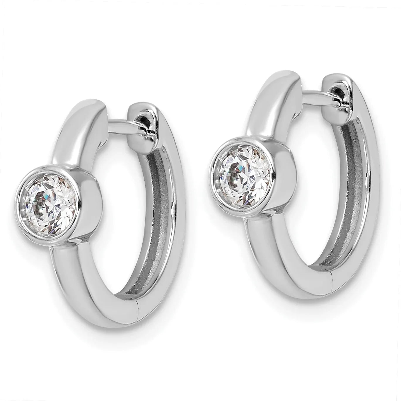 14K Gold Lab Grown Diamond Hinged Hoop Earrings
