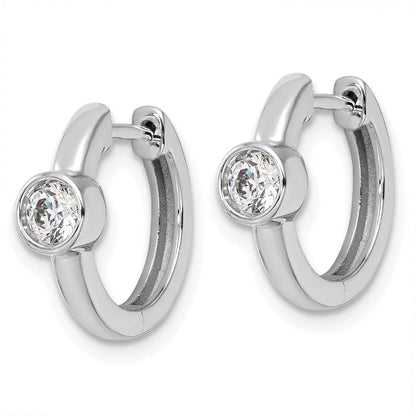 14K Gold Lab Grown Diamond Hinged Hoop Earrings