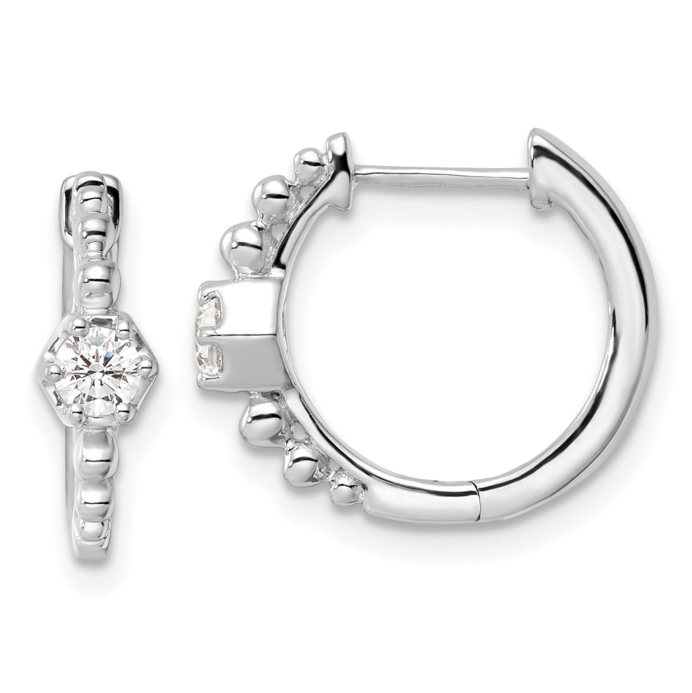 14K Yellow Gold Lab Diamond Hinged Hoop Earrings