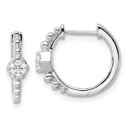 14K Yellow Gold Lab Diamond Hinged Hoop Earrings