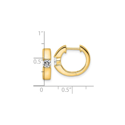 14K Gold Lab Grown Diamond Hinged Hoop Complete Earrings