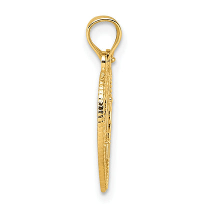 14k Gold Te Amo Crucifix Break-apart Heart Pendant