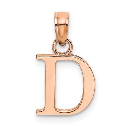 14k Gold Block Initial Letter Pendants