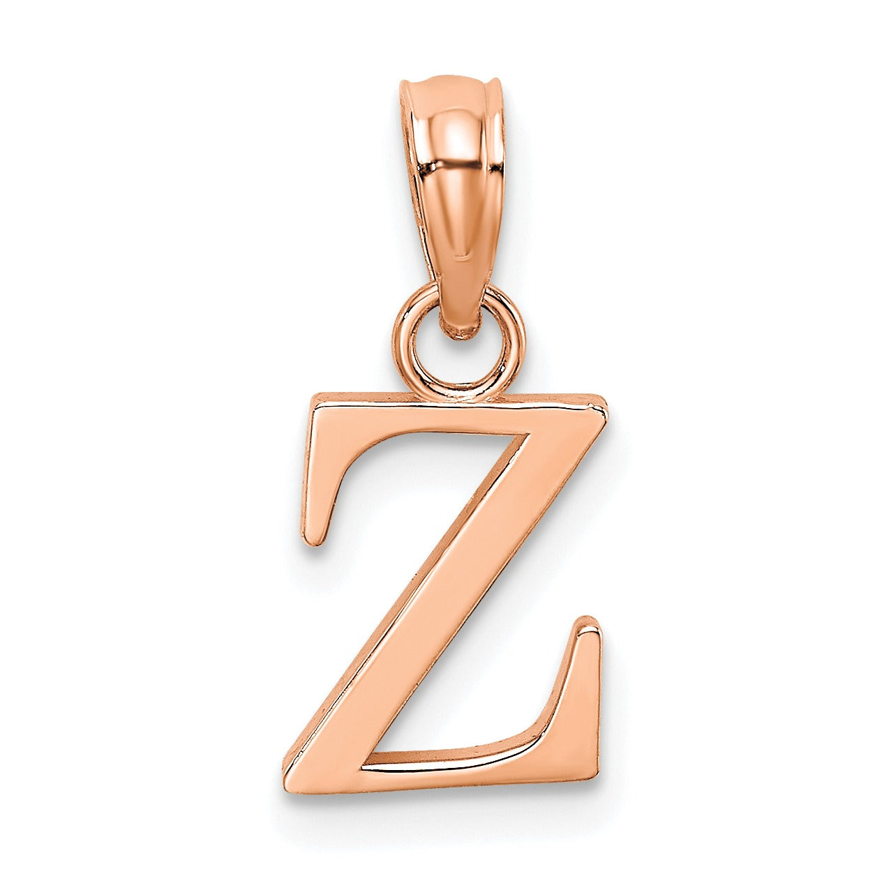 14k Gold Block Initial Letter Pendants