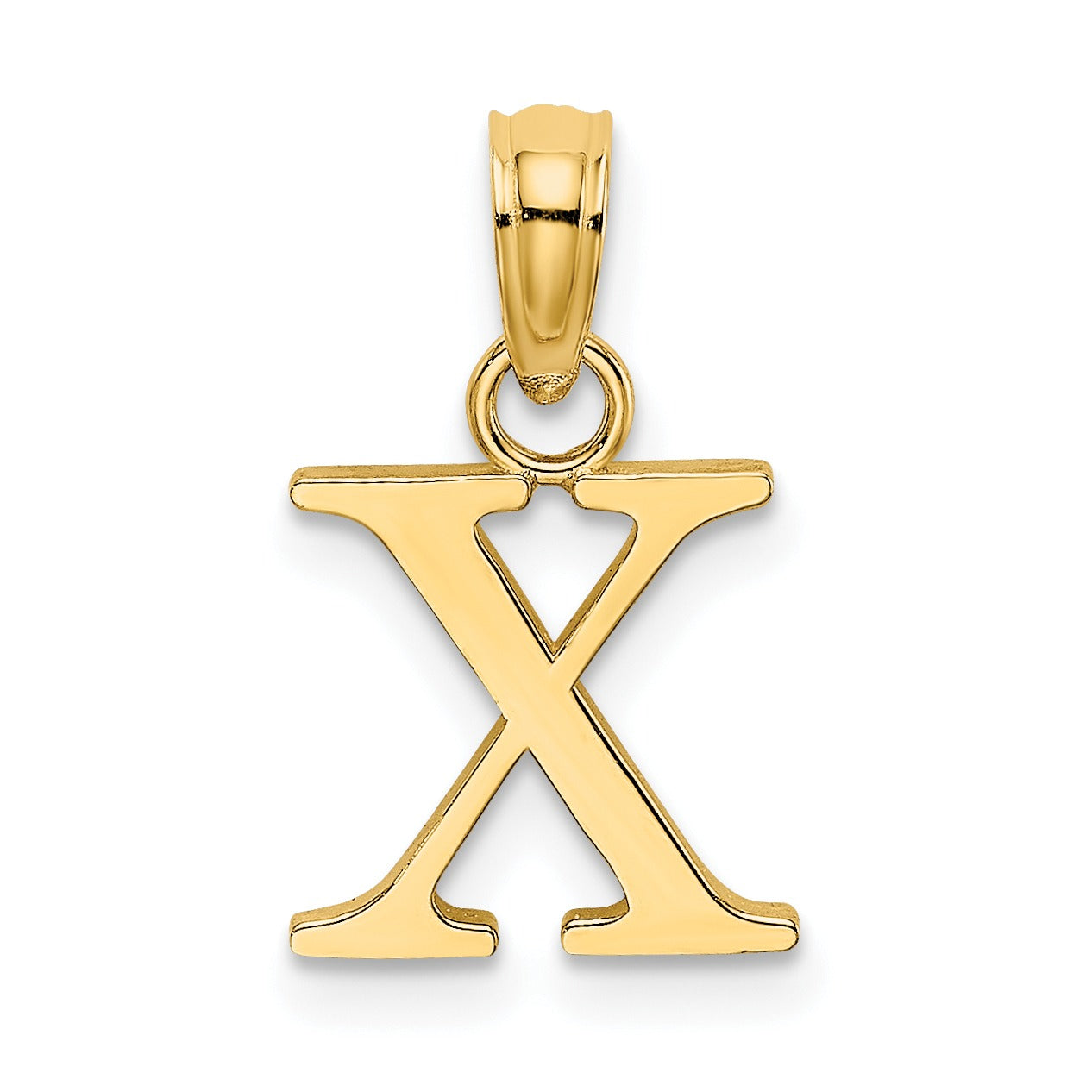14k Gold Block Initial Letter Pendants