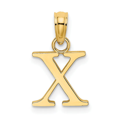 14k Gold Block Initial Letter Pendants