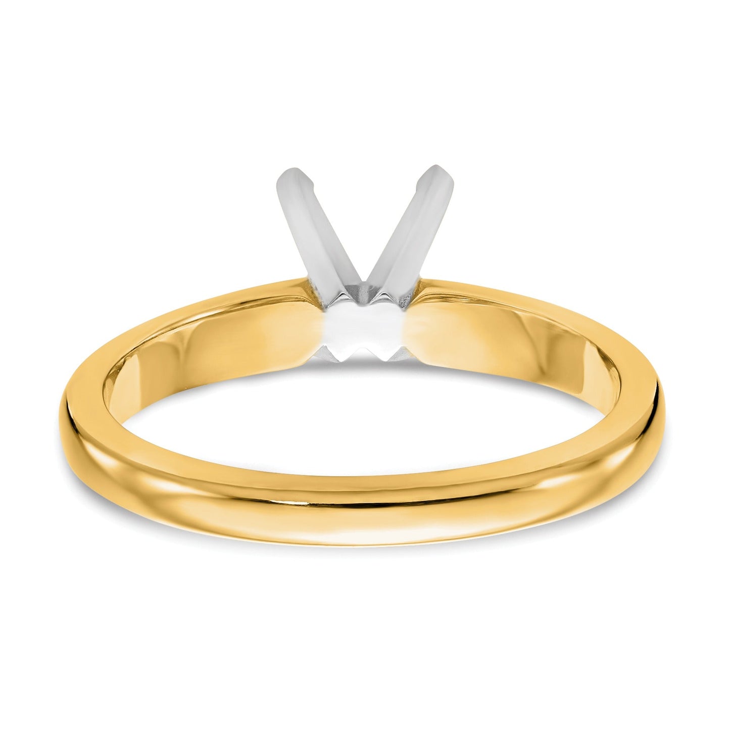 14k Yellow Gold 1 carat 4 Prong Round Solitaire Ring Mounting