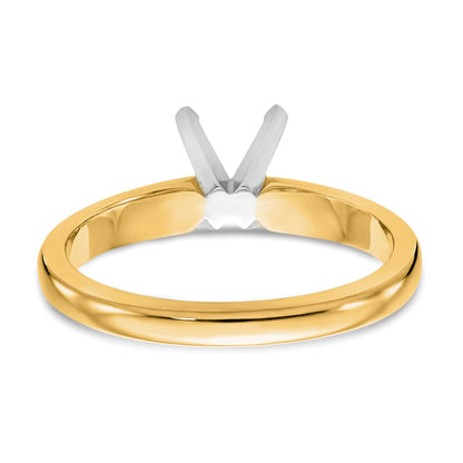 14k Yellow Gold 1 carat 4 Prong Round Solitaire Ring Mounting