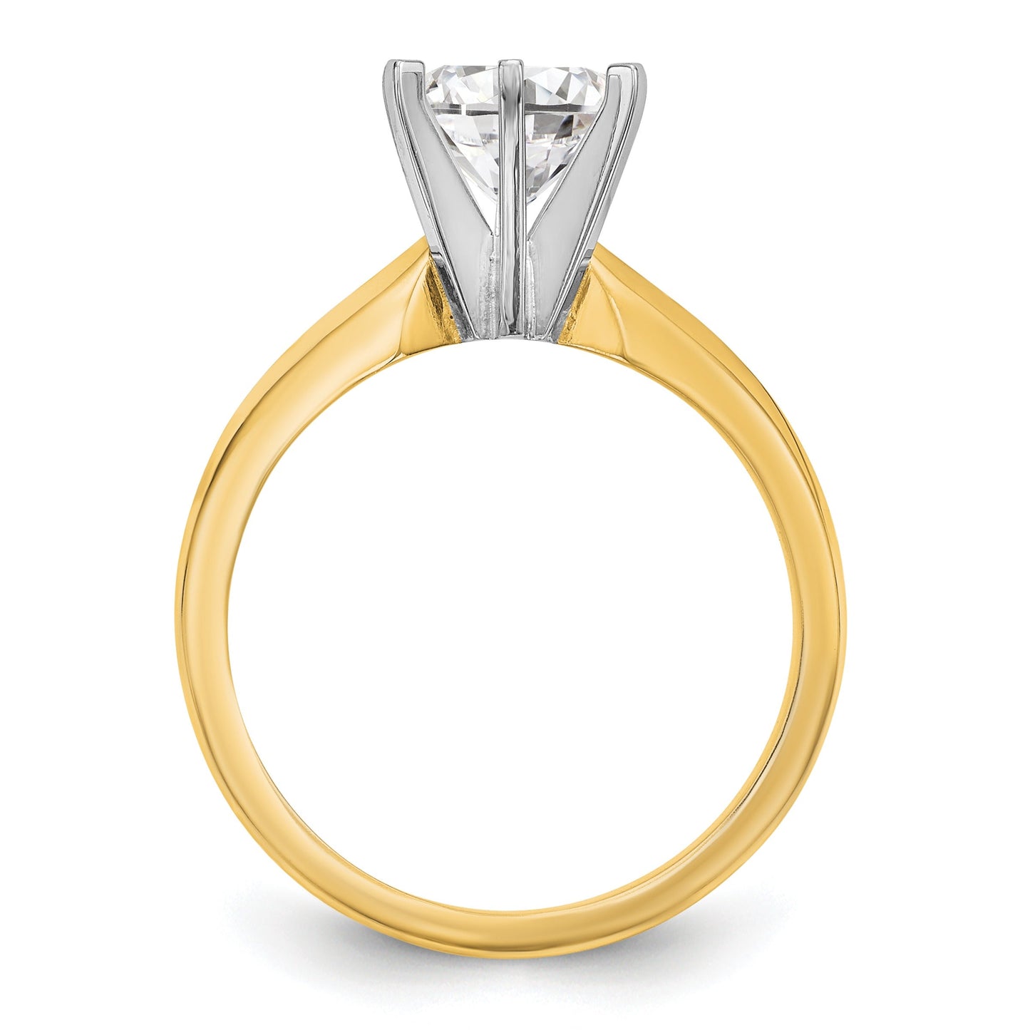 14k Two-Tone 2 carat Lightweight Knife Edge Solitaire Ring Mounting
