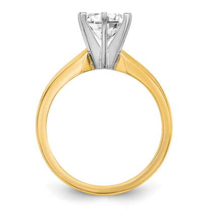 14k Two-Tone 2 carat Lightweight Knife Edge Solitaire Ring Mounting
