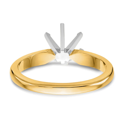 14k Two-Tone 2 carat Lightweight Knife Edge Solitaire Ring Mounting