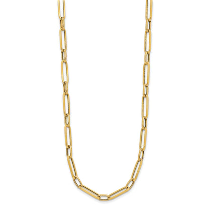 14K Yellow Gold Fancy Link Chain Necklace 17.5 inch