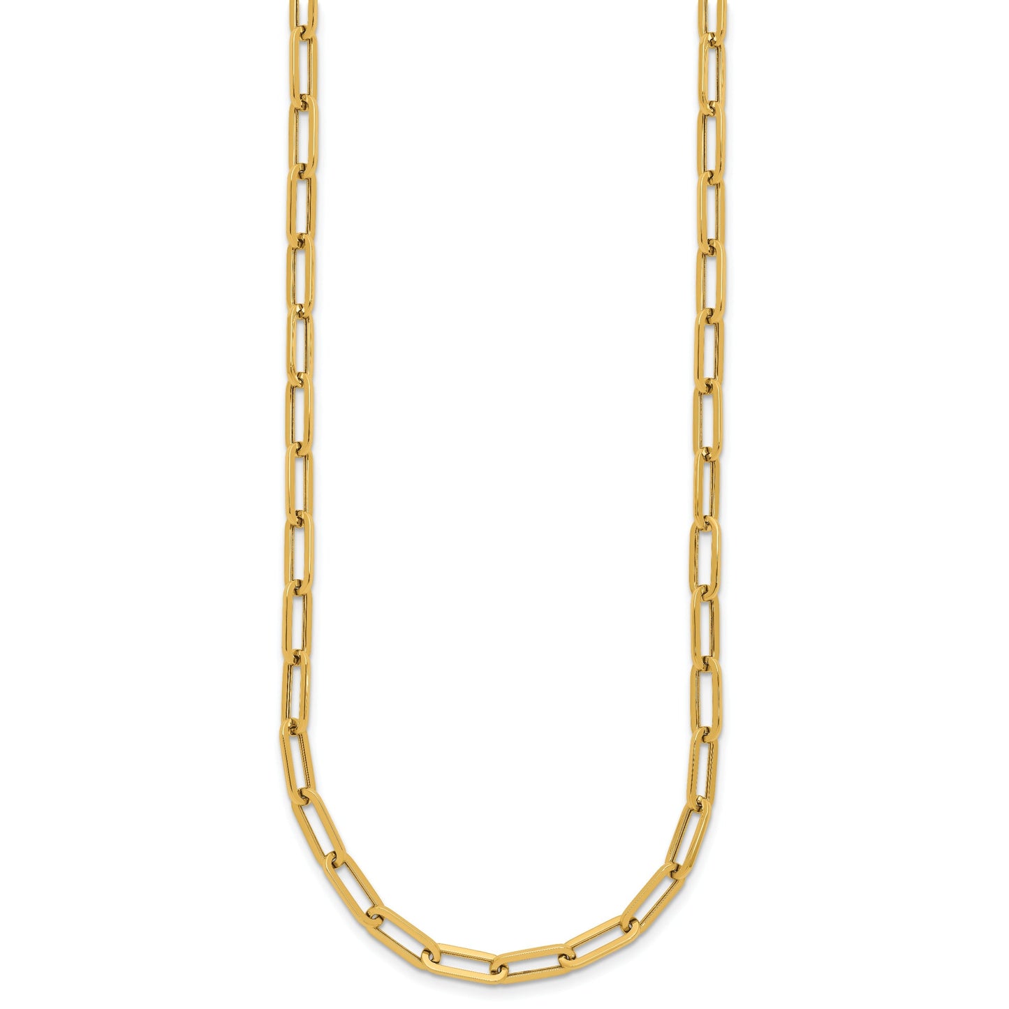 14K Yellow Gold 4.0mm Fancy Oval Link 18 inch Necklace